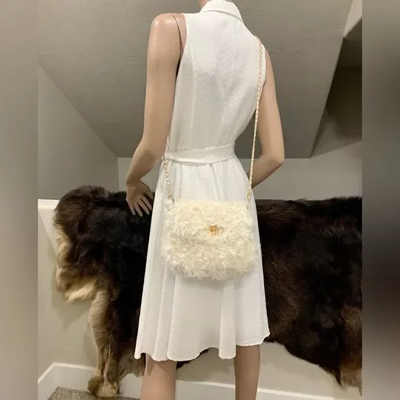 Handmade Genuine Curly Shearling Purse Includes 2 Chain Styles